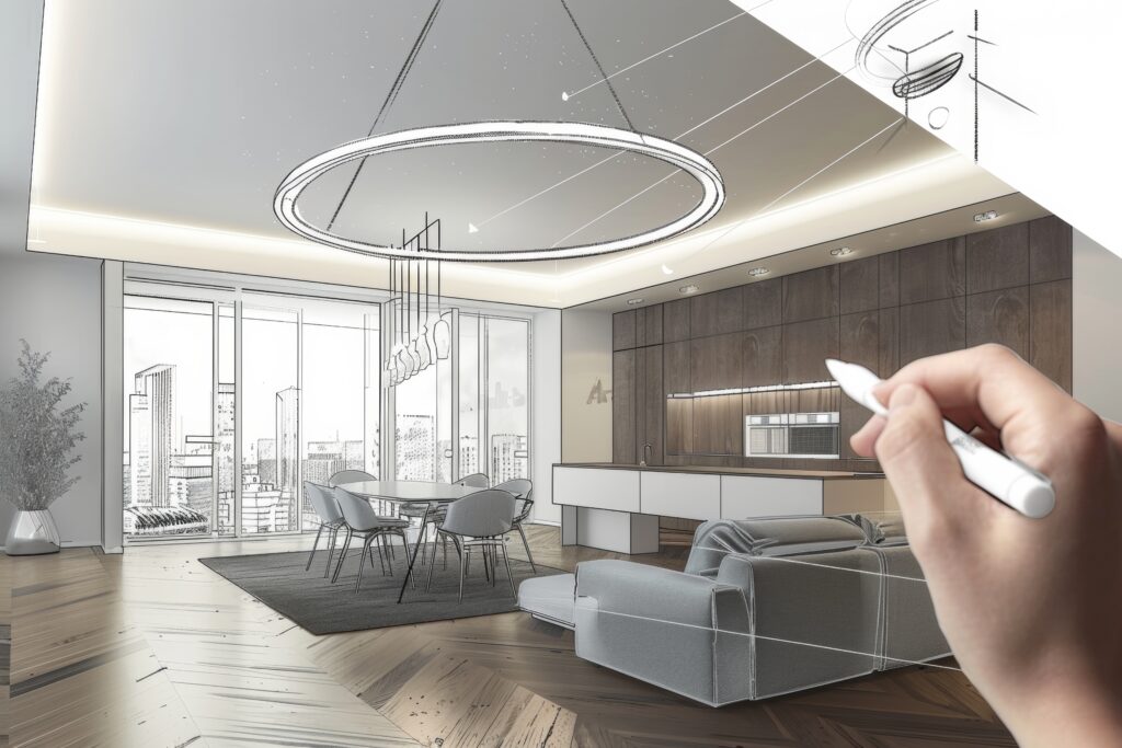 DSB Home Interiors - person-is-writing-paper-room-with-table-chairs